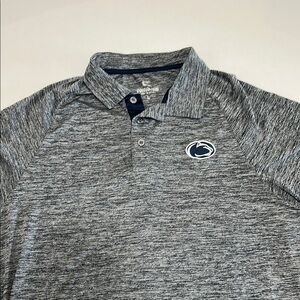 Gray Penn State Polo Shirt with Athletic Performance Material